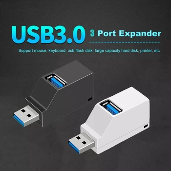 3-Port USB Hub Mini USB 3.0 2.0 High Speed Hub Splitter Box PC Sülearvuti U Disk-Kaardi Lugeja Mobiiltelefoni Hub