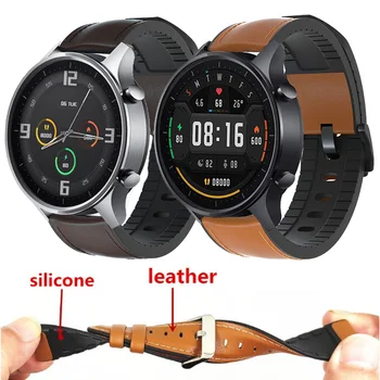 22mm Vaadata Rihma Xiaomi Vaadata Värv MI Smart Watch Värvi, Ehtne Nahk Bänd Silikoon Käevõru Watchbands