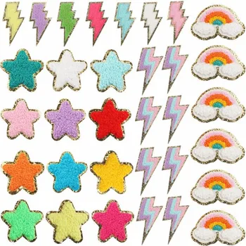Rõivad, Naiste, Meeste Diy Rätik Tikandid Paiga Rainbow Pentagoni sellega tegeleda, Triikraud plaastrid riided Kangast, Tasuta Shipping