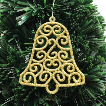 1TK Kuld pulber 8.5CMX10CM Christmas bell puu ripats Kaunistused mood X-max puu rippuvad kaunistused pool Lava rekvisiidid