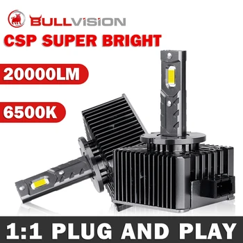 Bullvision D3S D2S D4S LED D1S D8S D2R D3R D4R Auto Esituled auto Tuled CSP Kiip lambid Super Ere 20000/Lm 6500K Plug&Play