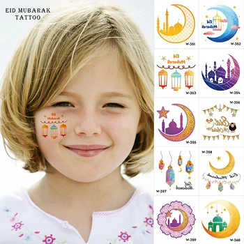 10tk Eid Mubarak Ajutine Tätoveering Kleebised Ramadan Kareem Teenetemärgi Islami Moslemi Partei Asjade Eid Lapsed Kingitus 2023 Uus
