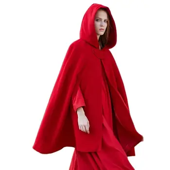 Punane Varjatud Naiste Outwear Kapuutsiga Mantel Õhukese Vintage Keskaegne Gooti Cape Pontšo Vabaaja Maxi Pikk Kampsun, Kevadel Sügisel