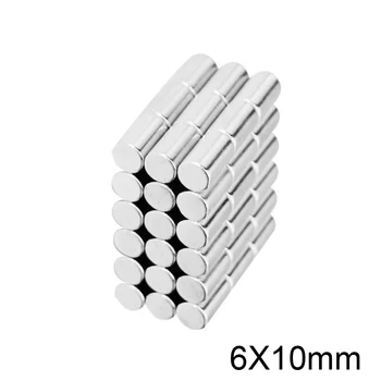 10~200PCS 6x10 mm Otsingu Väike tugev Magnet Läbimõõt 6mm x 10mm Lahtiselt Väike Ümmargune Magnet 6x10mm Neodüüm Magnet-Ketas 6*10 mm