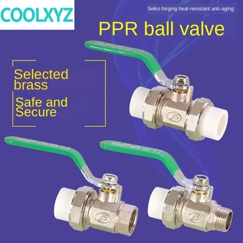 PPR live vask ball valve double juht sisemine ja välimine juhe armatuuri lüliti peamine ventiil toruliitmikud
