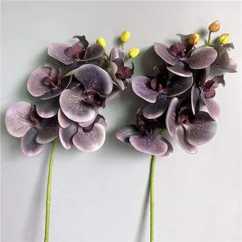 6 Heads Reaalne touch orhidee Lateks kunstlikud lilled koju, tuba decor elutuba teenetemärgi flores artificiales