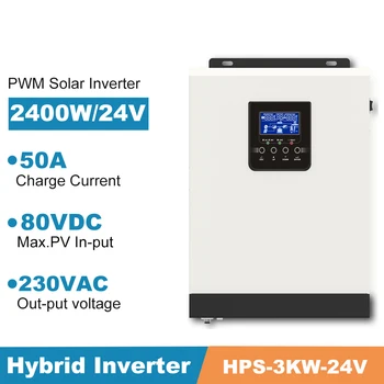 3000VA 2400W Solar Inverter Puhas siinus PWM 50A 24VDC Laadija koos 230V VAC Väljund Kõrge PV Sisend 80VDC Päikese Laadija