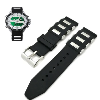 Black Metal Watchband Üldine Mood Sport Silikoon Kella Rihm Käevõru Asendamine Randme 20 mm 22 mm 24 mm 26mm Watchband Vööd