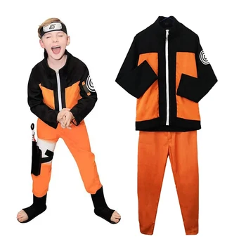 Klassikaline Anime Cosplay Ninja Kids Cosplay Kostüüm Junior Uzumaki Must Ninja lapse Kingitus Uus