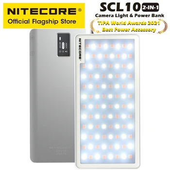 NITECORE SCL10 2-in-1 Smart-Kaamera Light Studio Vlog LED taustavalgust 2500K-6300K Live Video Streaming Lamp,nagu 10000mAh Power Bank