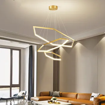 Minimalistlik Kerge Luksuslik Elu Lühter Villa Duplex Hoone Ripats Lamp LED Restoran Roostevabast Terasest Rippuvad Võistluskalendri