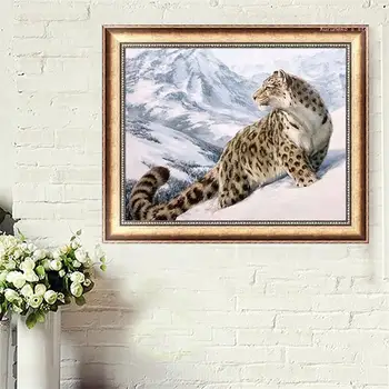 5D Teemant Värvi Snow Leopard Loomade Diamond ristpistes DIY Home Decor HX6D