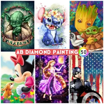 AB Diamond Värvimine Disney, Star Wars Beebi ristpistes Tikand Komplekt Käsitöö Hobi Täis Puurida Mosaiik Rhinestone Home Decor