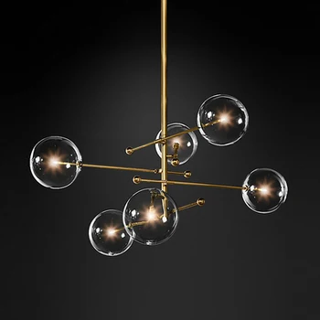 Nordic glass ball lühter loov isiksus, magic bean kaasaegne lihtne söögituba, elutuba näitusesaal disainer chan