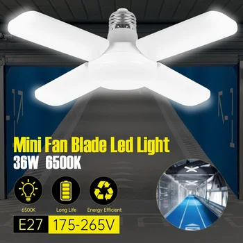 80W LED Lamp E27 Kokkuklapitavad Fänn Pirn 18/28/36W Mini Kokkupandav UFO Garaaž Valguses LED Lamp Tõmbamisega Kodu Tööstus Valgustus