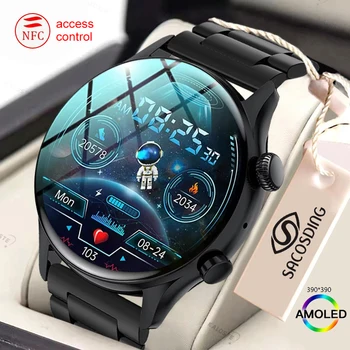 2022 Uue NFC Smartwatch Mehed AMOLED 390*390 HD Ekraan Alati Ekraanil Bluetooth Helistamine Smart Watch IP68 Veekindel Sport Kellad