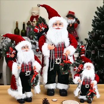 Jõulukaunistused Kodu 2022 Uus Aasta Punane Jõuluvana Nukk Lastele Kingitusi Akende Kaunistused Navidad 40cm 60cm