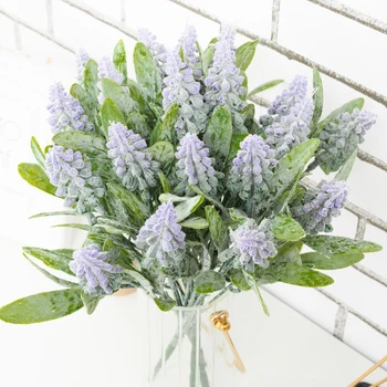 1 Filiaali Kunstlik Taim Lavendel Plastikust Pulm Lilled Vaasi Home Decor Jõulud Käsitöö Kokkulepe Elutuba Võltsitud Taimed