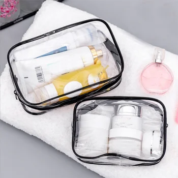 Läbipaistev Kosmeetika Kott PVC Naiste Lukuga Selge, Meik, Kotid Ilu Juhul Travel moodustavad Korraldaja Ladustamine, Vann, Tualett-Pese Kott