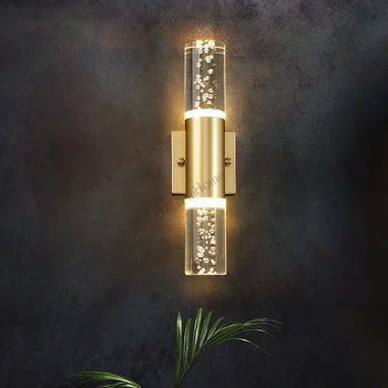 Kaasaegne 6W LED Seina Lamp Loominguline Kuld Kahekordne Pea Mull Crystal seinavalgusti Home Hotel Restaurant Vahekäiguga Esik Magamistuba Valgustus
