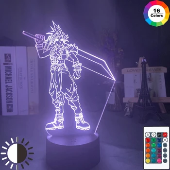 3D Led Night Light Pilv Riidu Joonis Värvikas Nightlight Lastele Magamistuba Decor Light USB Tabel Lamp Mäng Final Fantasy Kingitus