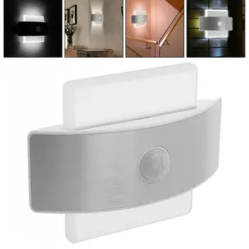 Ruut Valge Valgus PIR Liikumisandur LED Night Light with Laetav USB eest elutuba / Magamistuba / Koridor / Seina Uus