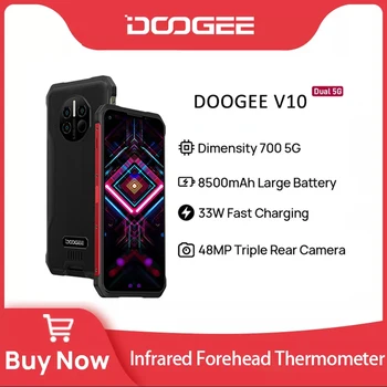 DOOGEE V10 Dual 5G NFC Karm Telefoni Infrapuna-ja Otsmiku Termomeeter 8GB + 128GB 48MP Tagumine Kaamera, 33W Kiire Laadimine Aku 8500mAh