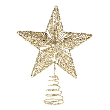 Puu Jõulud Torukübar Starornaments Decorationdecorations Metallist Stars Hollow Toppers Kuld Ornament3D Pulm Vahetatav Glitter