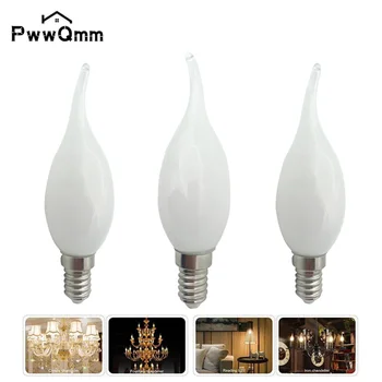PwwQmm 6tk LED Pirn E14 C35 Soe/Külm Valge Edison Retro Hõõgniidi Küünla Valgus AC220V 360 Kraadi Energia-Säästmise Lamp