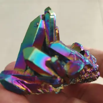 1tk 100-150g Värvikas Looduslik Kvarts Crystal Aura Titanium Rainbow Klastri VUG Mineraal-Näidis Tervendav kivi Kaunistused