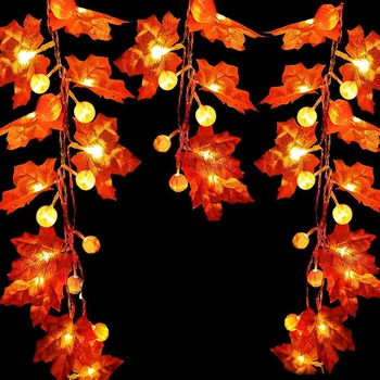 1,5 m 10Led Halloween Maple Leaf Kõrvits Vaimu Skeletid Pvt Spider Led Light String Festival Halloween Teenetemärgi Kodu Poole