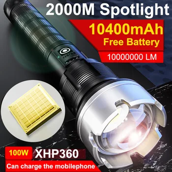 10000000LM 10400mAh High Power Led Taskulamp XHP360 36-Core Super Ere Taktikaline Flash Light USB Laetav Taskulamp Torch