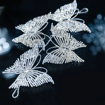 Uus korea crystal liblikas hairbands naiste juuksed ornament Bankett pulmas pruut juuksed ehted