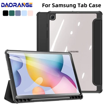 Läbipaistev Case For Samsung Galaxy Tab S8 Plus Tab A8 10.5 S6 Lite 10.4 S7 S8 S7 Pluss S7 FE 12.4 S8 Ultra 14.6 kate