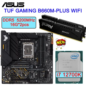 ASUS TUF MÄNGUDE B660M-PLUS WIFI Emaplaadi Combo + Intel i7 12700K CPU + Kingston DDR5 5200MHz 16GB LGA1700 Emaplaadi Uus