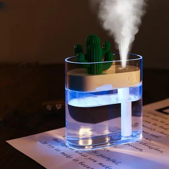 160ML Õhu Niisutaja Selge LED Cactus Kaasaskantav Ultrasonic Silent USB Aroma eeterlik Õli Hajuti Kodu-Auto-Kontor Õhu Puhastaja
