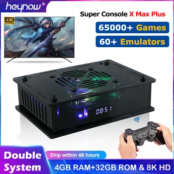 HEYNOW 4K HD Retro Videomängukonsoolid Super Konsooli X Max Plus 65000 Klassikaline Mäng Dual Süsteemi S905X3 WiFi Jaoks SS/PS1/PSP/N64/DC