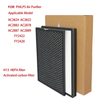 Asendamine HEPA ja süsiniku filter FY2422 FY2420 jaoks Philips õhu puhastaja AC2887 AC2889 C2882 AC2878 C3824 AC3822