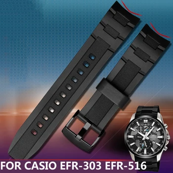 Silikoonvaik Vaata Bänd Casio EDIFICE 5468 EFR-303/304 EFR-516PB EFR-516 Kummist Rihm Hingav veekindel Meeste Käevõru