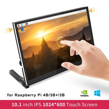10.1 Tolline Vaarika Pi 4 Touch Screen 1024x600 LCD IPS Ekraan Speacker Omanik Jälgida Vaarika Pi-4 Mudel B 3B 3B+ PC