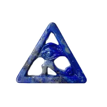Looduslik Lapis Lazuli Kivi Käsitsi Nikerdamist Silma Kuradi Kolmnurk Figuriin Eye of Horus Egiptus Kaitse Usuliste Ehted Deco