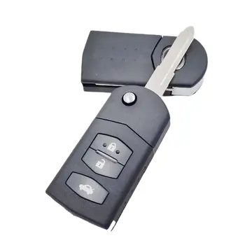 Kokkuklapitavad Auto Võti Kest MAZDA 2 3 5 6 RX8 MX5 Flip Remote Key Must Fob Juhul Katta 3 Nööpi Võti Auto-Styling
