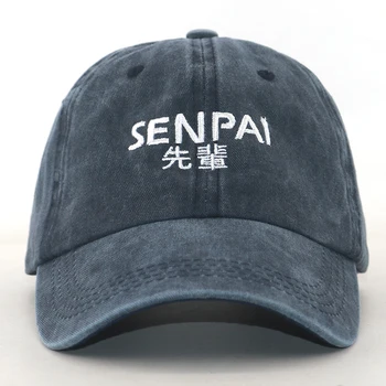 Japnese stiilis SENPAI baseball cap tikandid 100% puuvill pestud mood isa müts mehed naised hip-hop snapback mütsid uued