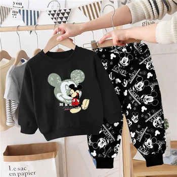 Disney Miki-Minni Hiirt, Poisid Tüdrukute Riided Top Sweatershirt+Püksid 2 tk, Lapsed, Riided Sobiks Laste Kostüüm