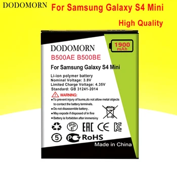 DODOMORN B500BE Aku Samsung Galaxy S4 Mini GT-i9190 i9192 i9198 i9195 Kõrge Kvaliteet +Tracking Number