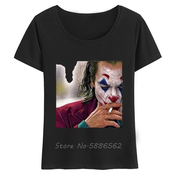 2019 Joaquin Phoenix Joker Lahe T-Särk Naiste Suvel Uued Valged Vabaaja Femme Tüdruk t-särk Streetwear Tshirt