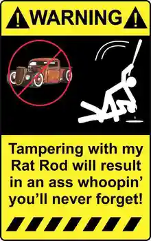 Hoiatus omavoliline Minu Ratrod Kõrge Kvaliteedi Decal Kleebis Rat Rod Tööriistakast Kleebised Autodele, Motos, Sülearvutid, Tööstuse