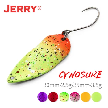 Jerry 2,5 g 3.5 g messing lai mikro-ala forell lusikad UV-värvid ühe konksu kalapüügi lures särab vurr magevee sööt