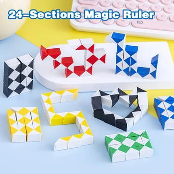 24-Osal Mini Erinevaid Magic Valitseja Puzzle Sõrme Cube Lapse DIY Mänguasjad Loominguline Kokkuklapitavad Magic Valitseja Training Tool Lapsed Kingitus