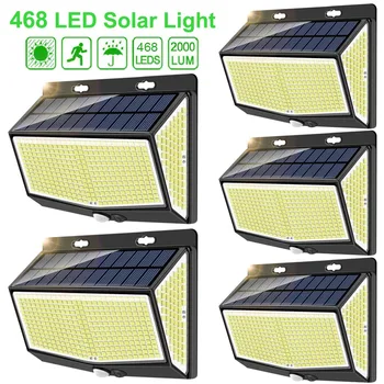 Solar Power Lamp Väljas 468 LED Solar Liikumisandur Valgust, Aia Kaunistamiseks Teki Hoovis Garaaž Wall Street 3Mode Valgustus